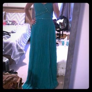 Teal 100% Silk PROM dress!